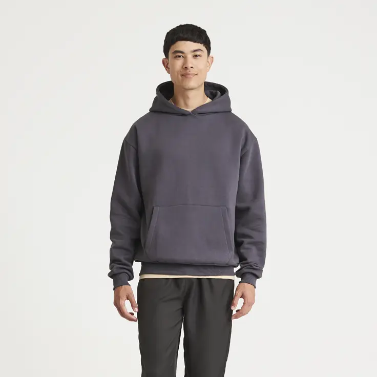 model wearing a just hoods oversize hoodie